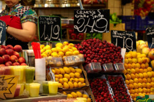 Fruit market in Barcelona, Spain