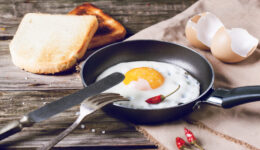 Breakfast with fried eggs