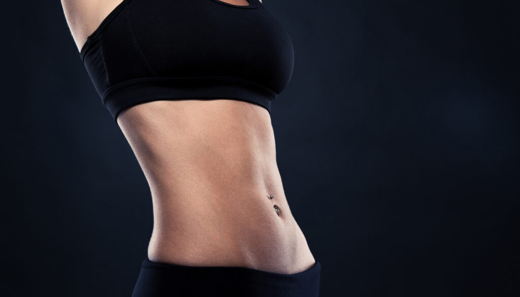 Closeup of a fit woman's abs