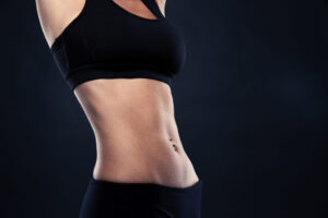 Closeup of a fit woman's abs