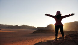 Freedom, girl, desert, sunset, beautiful scene