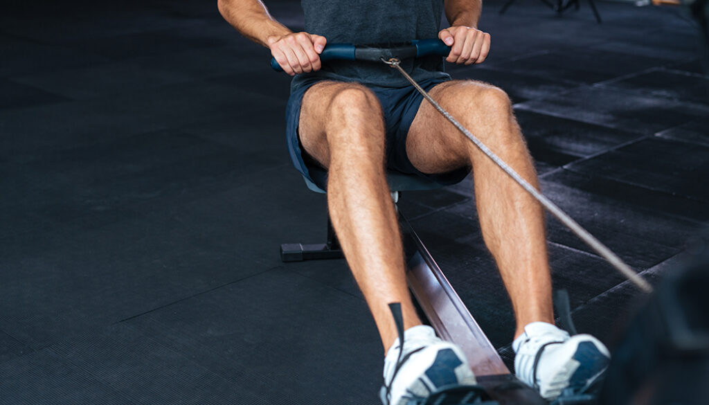 Cropped portrait of fitness man doing exercise