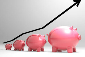 Growing Piggy Shows Financial Growth