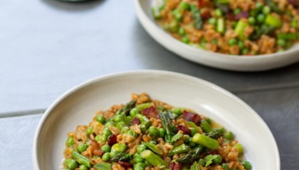 pancetta-pea-asparagus-farro-risotto