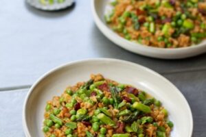 pancetta-pea-asparagus-farro-risotto