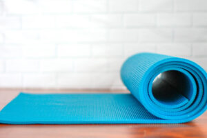 Roll-Up Yoga Mat on a White Background