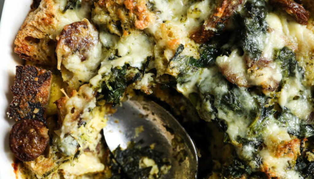 kale-pesto-sausage-strata