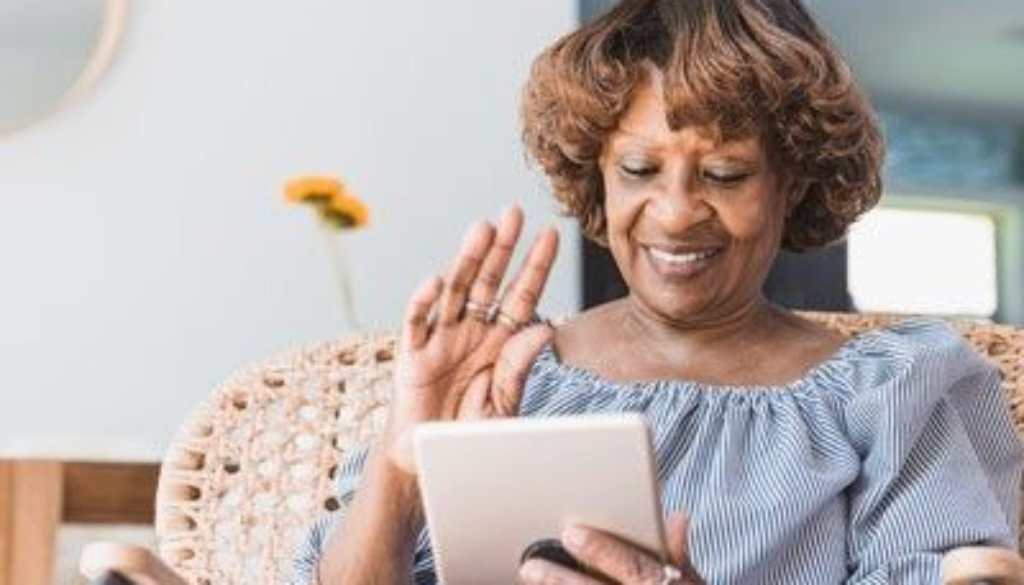 Older African American Woman video chatting_inline