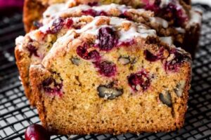 Orange glazed Cranberry Bread